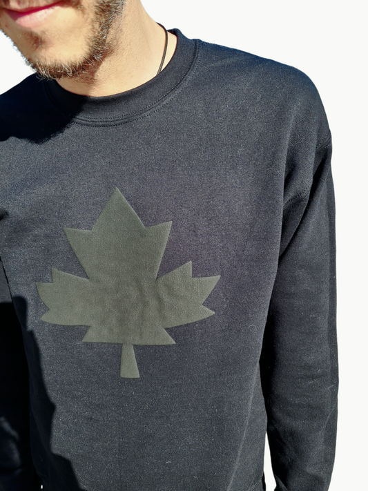 Maple Leaf Canada Black Sweater